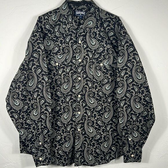 🔥 Vintage PANHANDLE Paisley AOP Western Cowboy Pearl Snap Shirt XL - PERFECT - Picture 1 of 11
